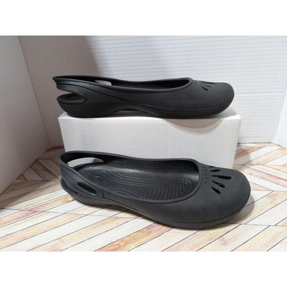 Crocs Kadee Shoes Ballet Slip On Dark Black Flats Women's Size 9 Closed Toe - Picture 9 of 9